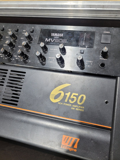 Rack de misturador e amplificador Amplificador YAMAHA – MV802 / 6-150