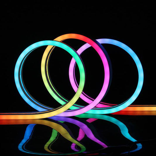 FITA NÉON LED FLEXÍVEL RGB IP65 110 LED/M 12V ROLO 30M OU 50M 10W/M. CORTA-SE A CADA 0,90CM