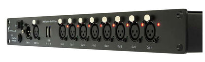 Splitter e Amplificador DMX de 8 Saídas 3-pin para Rack 19" com USB – Stairville