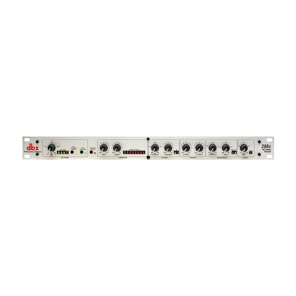 dbx 286s — Pré-amplificador e Processador de Microfone Profissional | Rack 1U | Com Caixa
