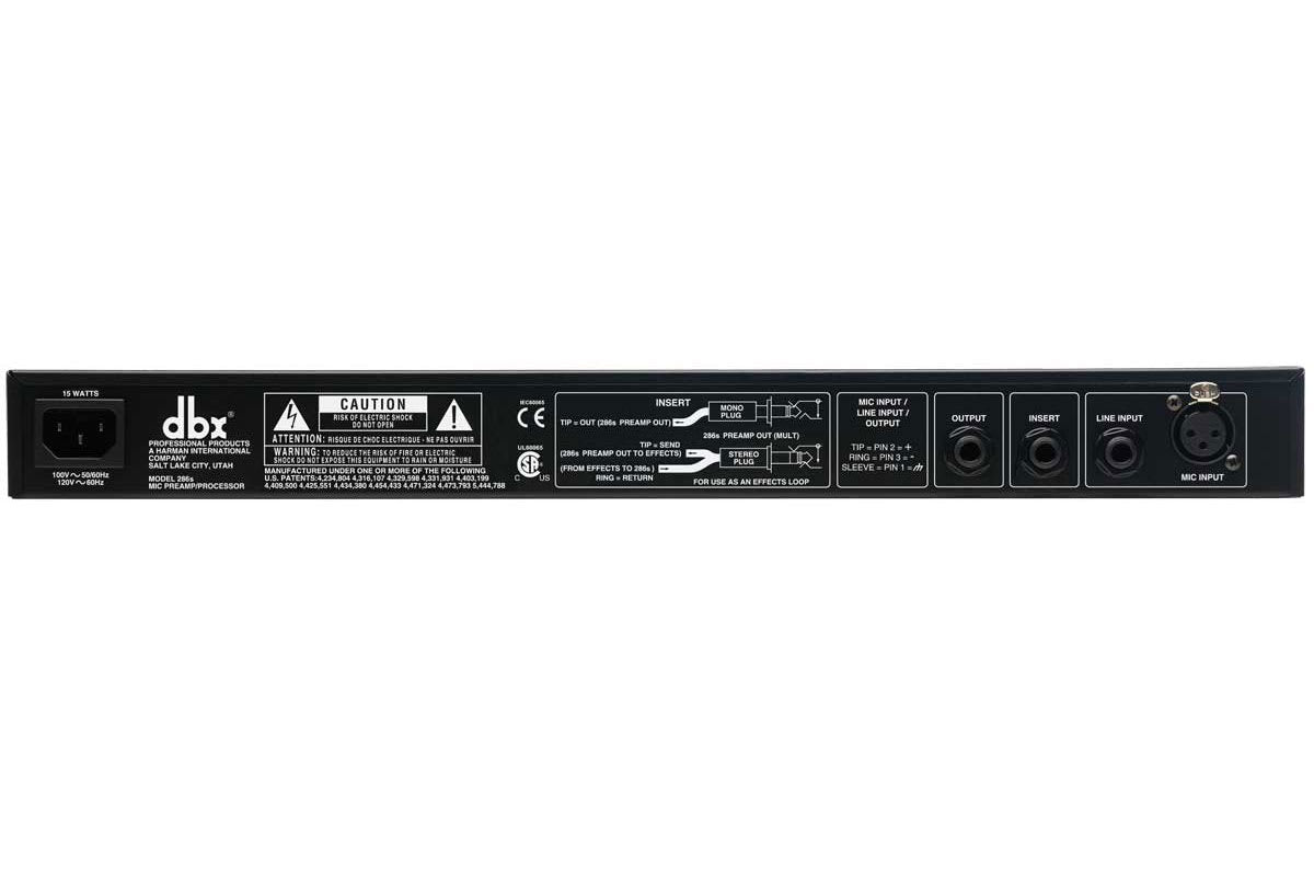 dbx 286s — Pré-amplificador e Processador de Microfone Profissional | Rack 1U | Com Caixa