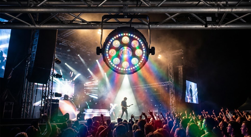 Stairville Crown FX — PAR LED Multieffeito RGB COB + Strobe + Pixel Ring