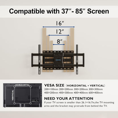 Suporte de Parede TV Bontec Full-Motion - Articulado - VESA 600x400 (Até 60kg)