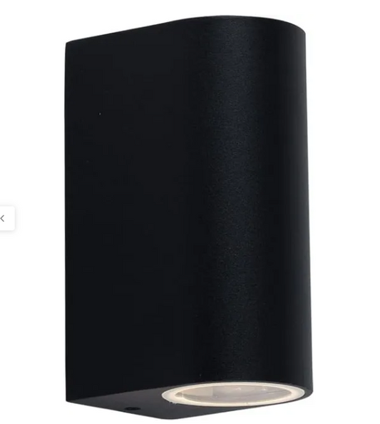 Aplique de Parede Exterior Duplo GU10 IP54 Preto