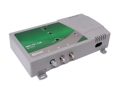 Amplificador de banda larga IKUSI NBS‑701‑C48 para sinais terrestres