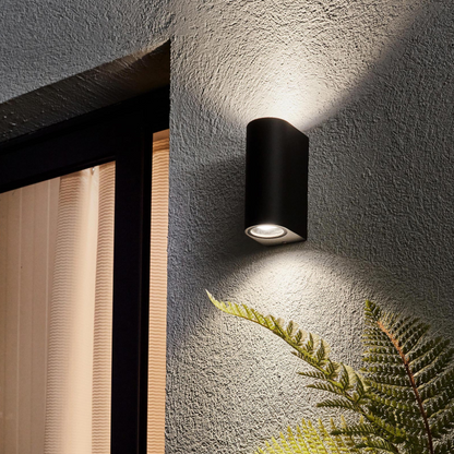 Aplique de Parede Exterior Duplo GU10 IP54 Preto