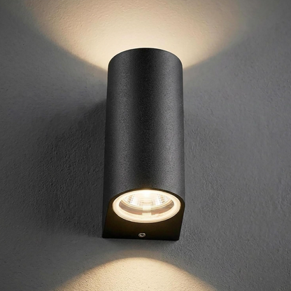Aplique de Parede Exterior Duplo GU10 IP54 Preto