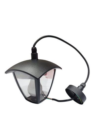 Candeeiro Pendente Exterior Tipo Lanterna E27 Preto IP44