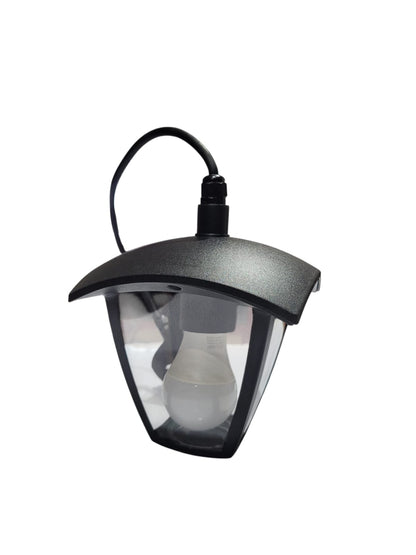 Candeeiro Pendente Exterior Tipo Lanterna E27 Preto IP44