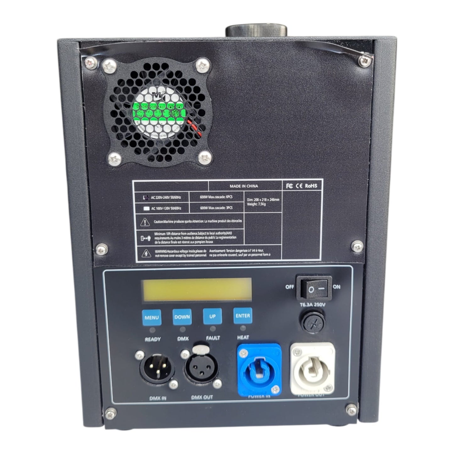 Máquina de Faíscas Frias 600W com Controlo DMX – Efeito Fonte de Pirotecnia Segura para Casamentos, Palcos e Eventos