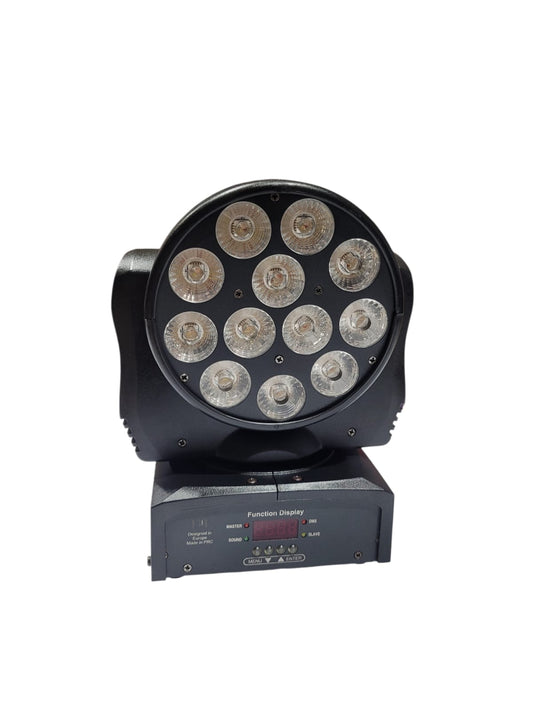 Mini Moving Head LED Wash 12x3W RGBW - Iluminação Profissional Compacta
