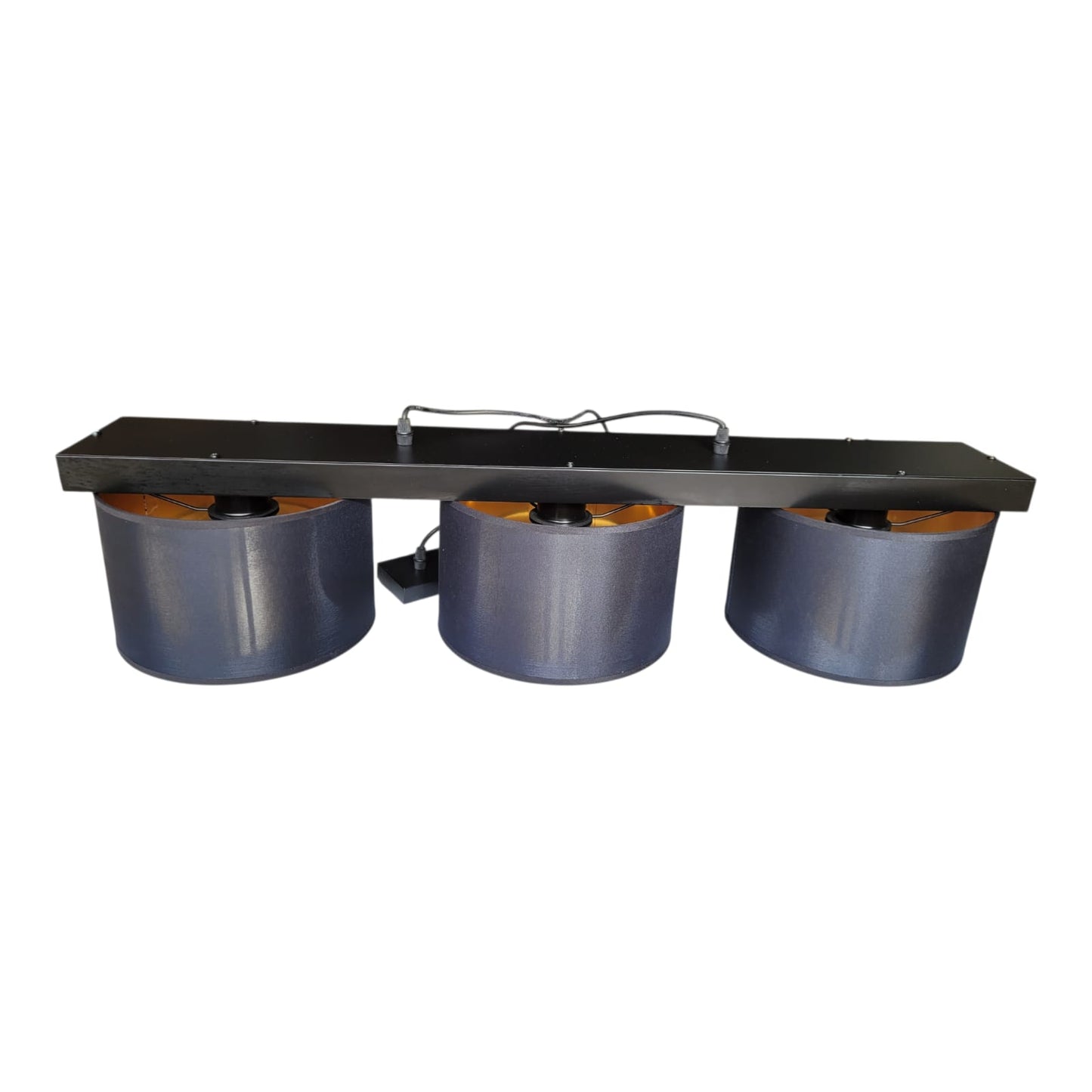Candeeiro Suspenso 3 Luzes E27 Preto/Dourado – Gnetic Glass J933