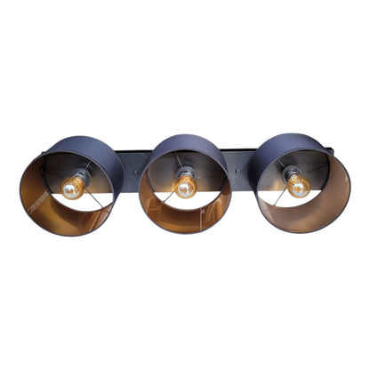Candeeiro Suspenso 3 Luzes E27 Preto/Dourado – Gnetic Glass J933