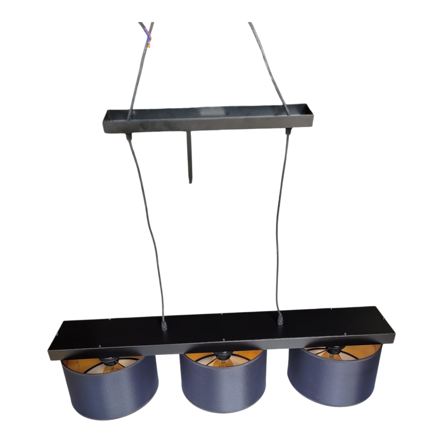 Candeeiro Suspenso 3 Luzes E27 Preto/Dourado – Gnetic Glass J933