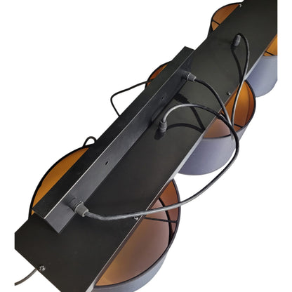 Candeeiro Suspenso 3 Luzes E27 Preto/Dourado – Gnetic Glass J933