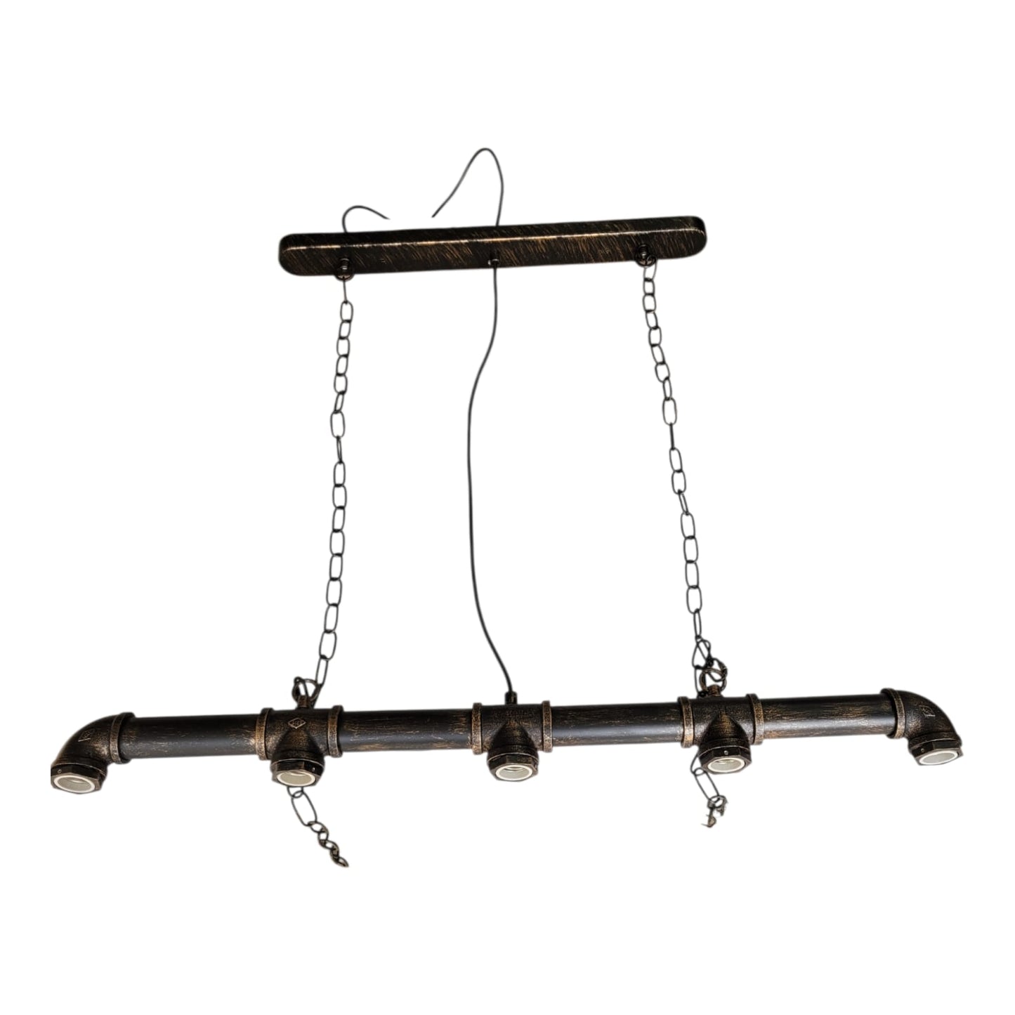Candeeiro Suspenso Industrial Tubo 5 Focos GU10 – Estilo Vintage Pipe
