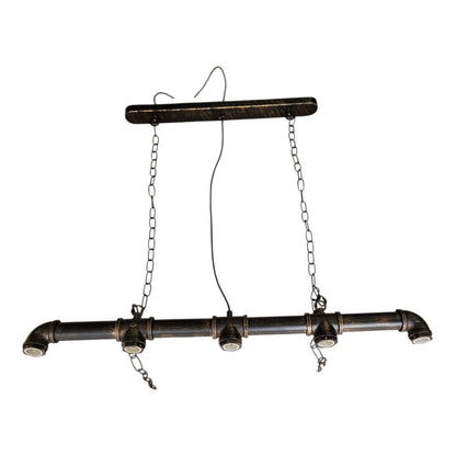 Candeeiro Suspenso Industrial Tubo 5 Focos GU10 – Estilo Vintage Pipe