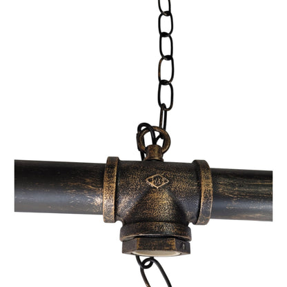 Candeeiro Suspenso Industrial Tubo 5 Focos GU10 – Estilo Vintage Pipe