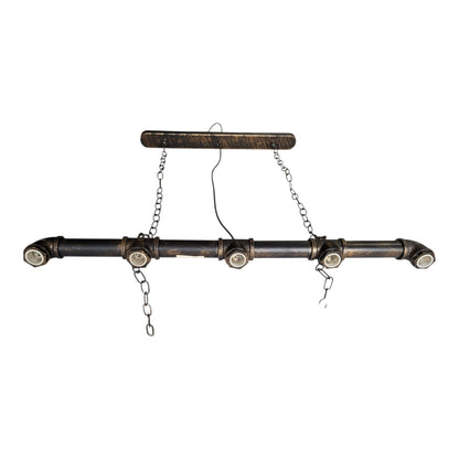 Candeeiro Suspenso Industrial Tubo 5 Focos GU10 – Estilo Vintage Pipe