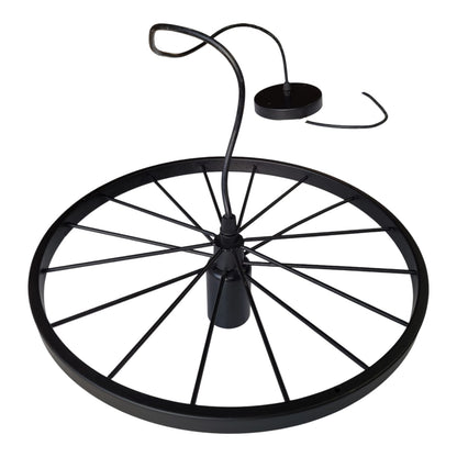 Candeeiro Pendente Industrial Roda Metal Preta E27 – Máx. 40W