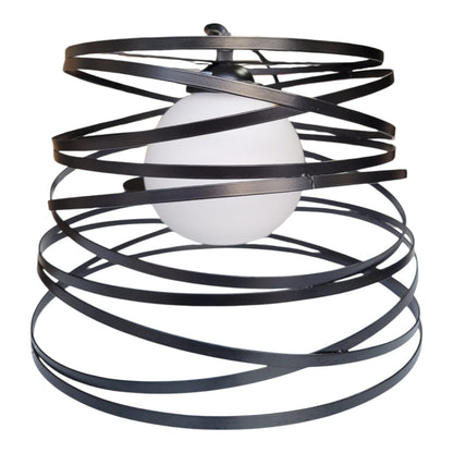 Candeeiro Suspenso Moderno – Aros Circulares em Metal Preto