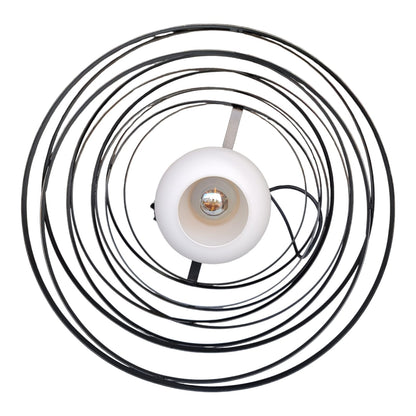 Candeeiro Suspenso Moderno – Aros Circulares em Metal Preto