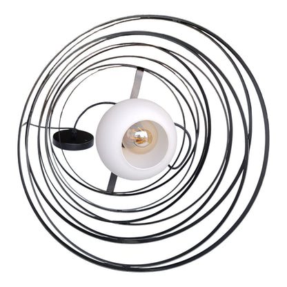 Candeeiro Suspenso Moderno – Aros Circulares em Metal Preto