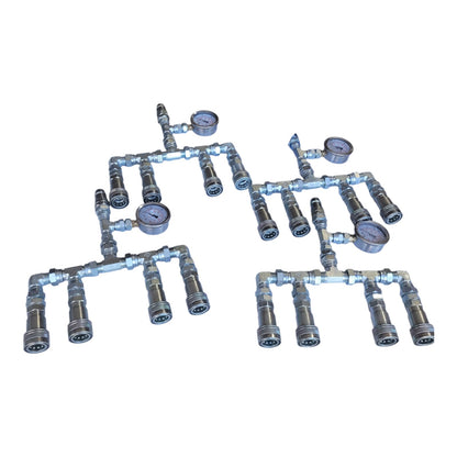 Kit de Engates Hidráulicos / CO₂ – 1 Entrada + 4 Saídas com Manómetro