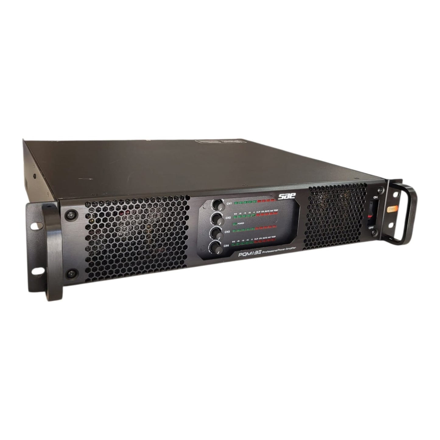Amplificador de Potência 4 Canais SAE PQM13 II – Class I | 4× Speakon | XLR | Rack 2U