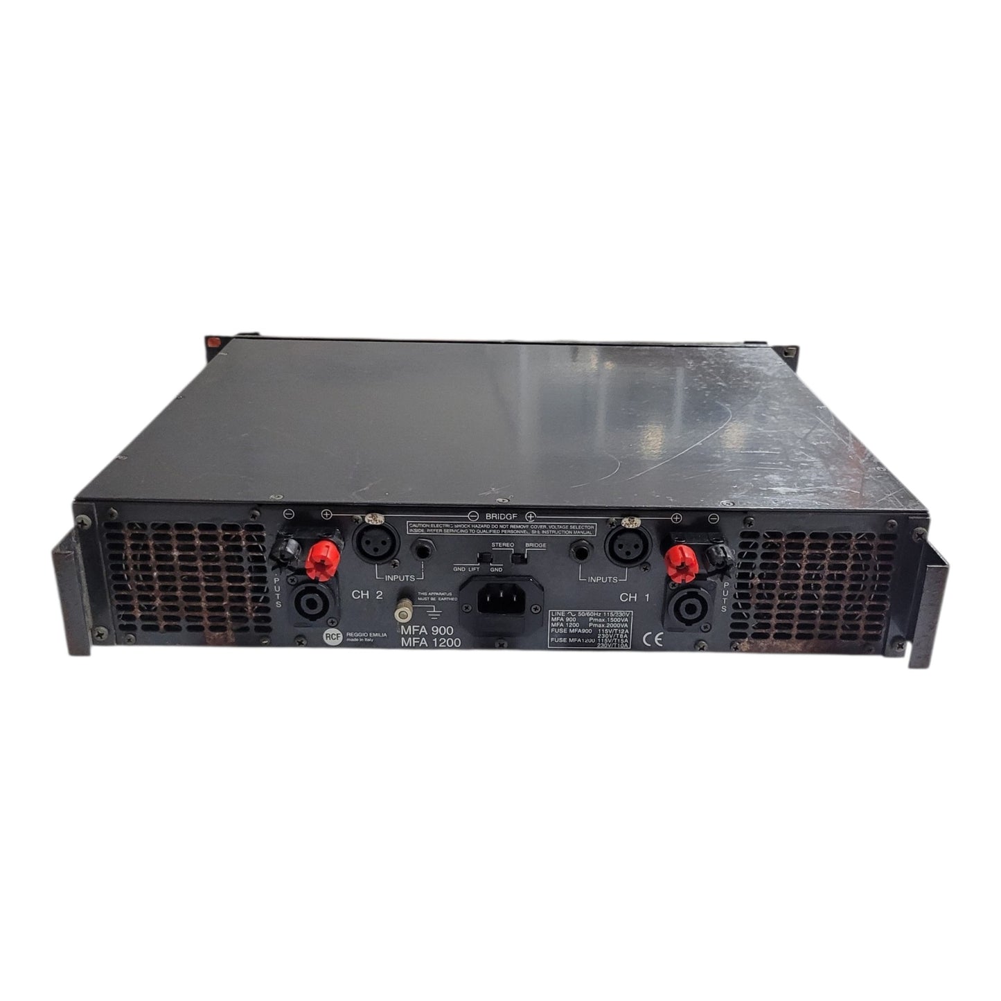Amplificador de Potência RCF MFA-900 – MOSFET Stereo | 2 Canais | Bridge | Made in Italy | Rack 2U