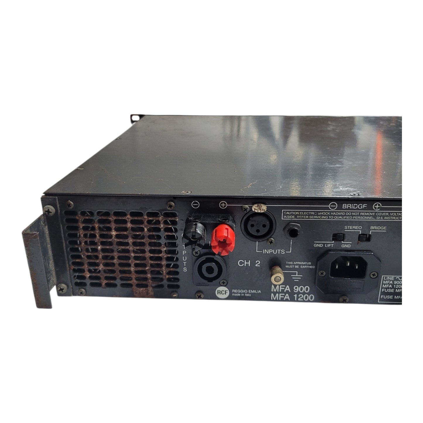 Amplificador de Potência RCF MFA-900 – MOSFET Stereo | 2 Canais | Bridge | Made in Italy | Rack 2U