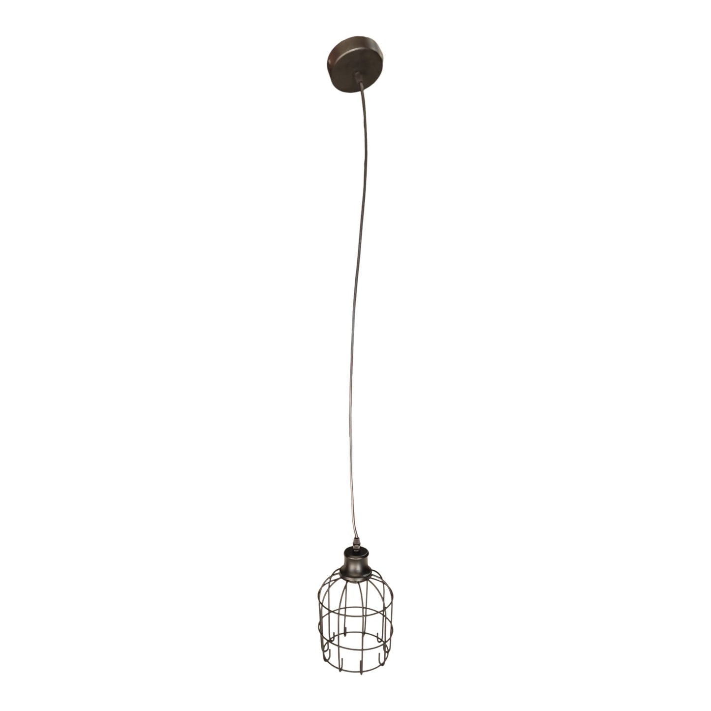 Candeeiro de Teto Suspenso Vintage Industrial – Gaiola em Metal Preto E27 (LV226) COM LÂMPADA INCLUÍDA