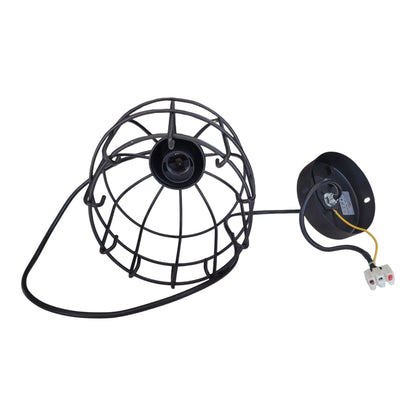Candeeiro de Teto Suspenso Vintage Industrial – Gaiola em Metal Preto E27 (LV226) COM LÂMPADA INCLUÍDA
