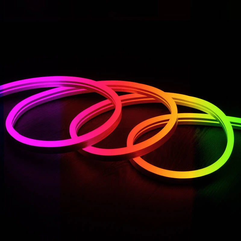 FITA NÉON LED FLEXÍVEL RGB IP65 110 LED/M 12V ROLO 30M OU 50M 10W/M. CORTA-SE A CADA 0,90CM