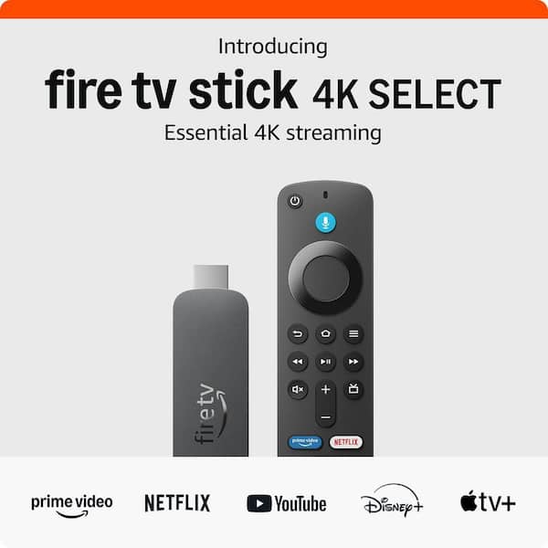 Amazon Fire TV Stick 4K Select 8GB Wi-Fi 5 – Leitor de Streaming 4K Ultra HD com Comando de Voz Alexa