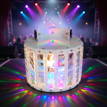 Projetor Efeito LED Derby Branco com DMX e Som-Ativado