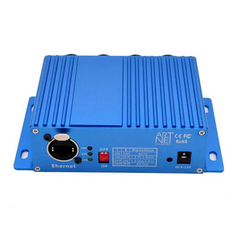Interface Art-Net para DMX, 4 universos / 512 canais, Ethernet
